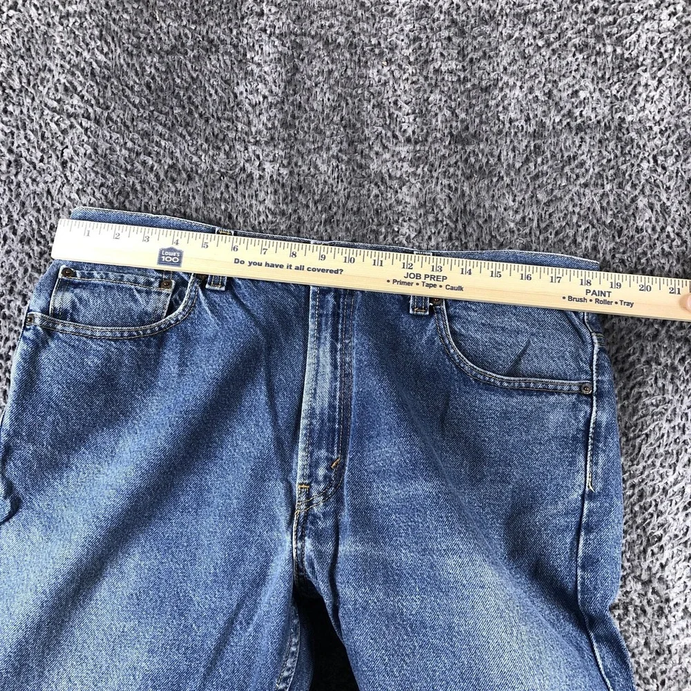 Levis 505 Jeans Mens 36x32 Blue Regular Fit Straight Leg Denim Medium Wash Y2K